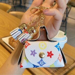 Fashion Jewelry White Mini Bag Keychain
